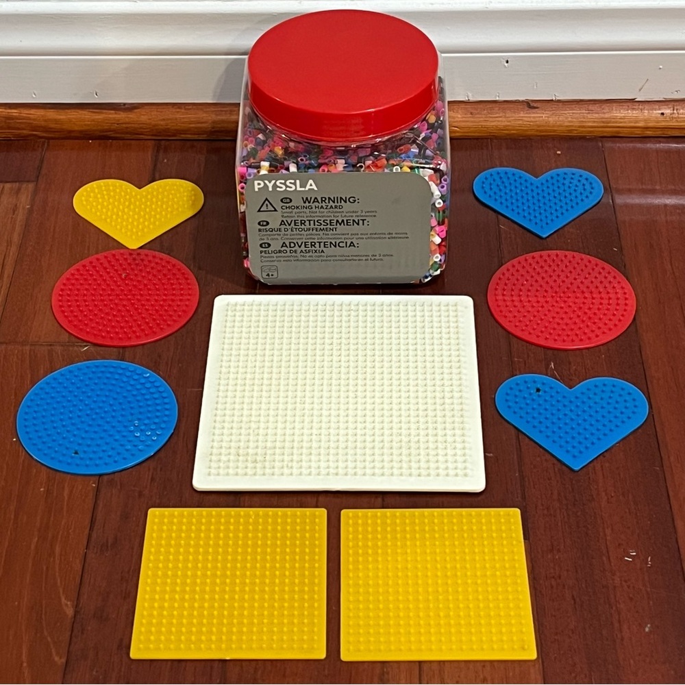 Ikea Pyssla Perler Multi Colored Jewelry Craft Beads with 9 Pegboards